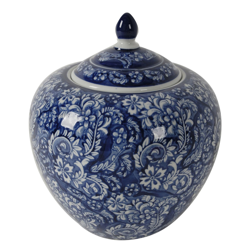 Ваза White and Blue Pattern Vase Белый Синий Ваза White and Blue Pattern Vase Белый Синий в Липецке | Loft Concept