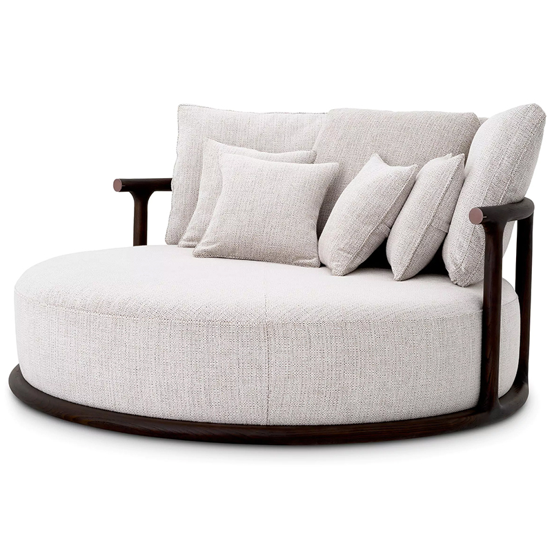 Диван Eichholtz Sofa Libero Round Бежево-серый Коричневый Диван Eichholtz Sofa Libero Round Бежево-серый Коричневый в Липецке | Loft Concept