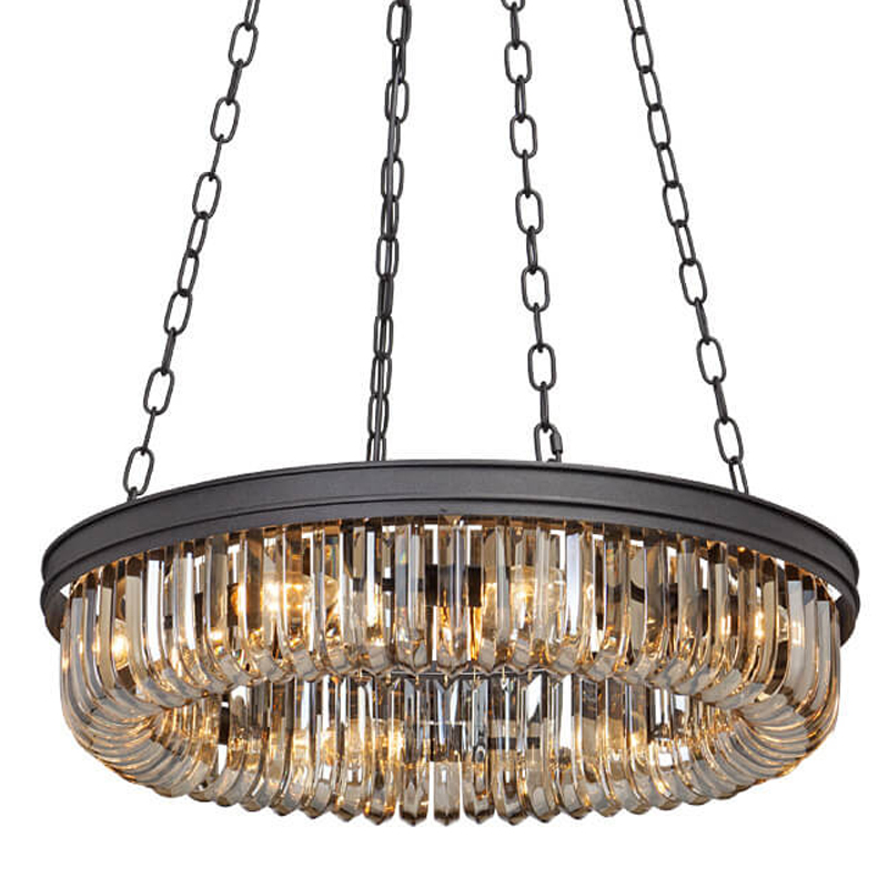 Люстра Retro Frozen Amber Glass Chandelier D 62 Черный Люстра Retro Frozen Amber Glass Chandelier D 62 Черный в Липецке | Loft Concept