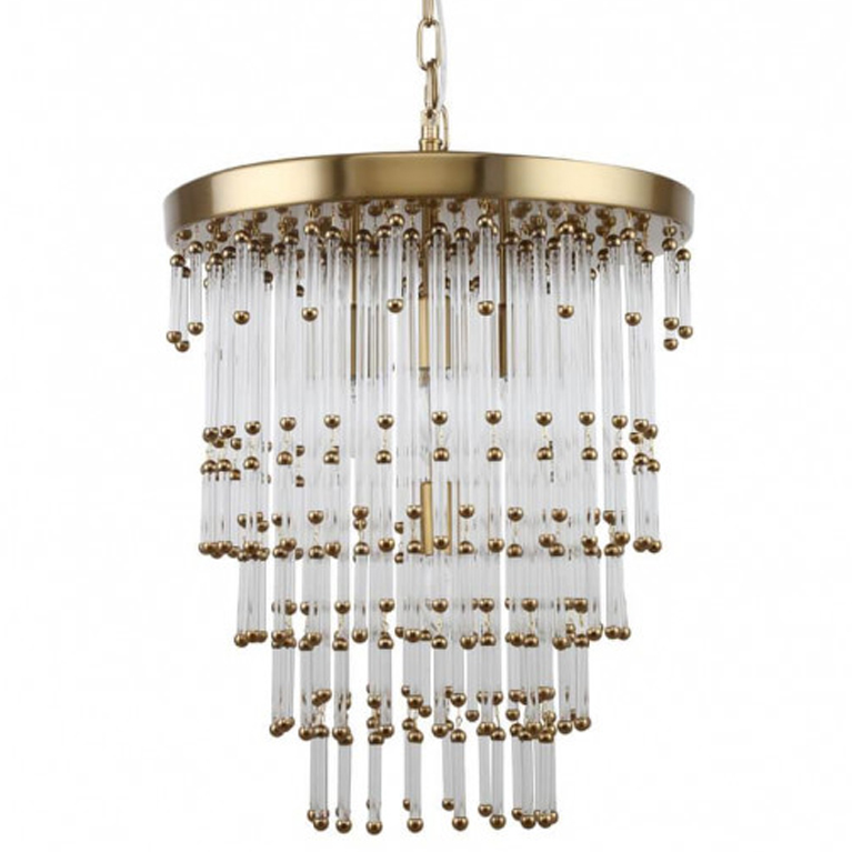 Люстра Restoration Hardware Luciano Chandelier 5 Латунь Прозрачный Люстра Restoration Hardware Luciano Chandelier 5 Латунь Прозрачный в Липецке | Loft Concept