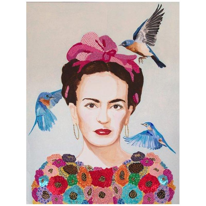 Картина “Frida with Bedazzled Flower Dress and Three Blue Birds” Мульти Картина “Frida with Bedazzled Flower Dress and Three Blue Birds” Мульти в Липецке | Loft Concept