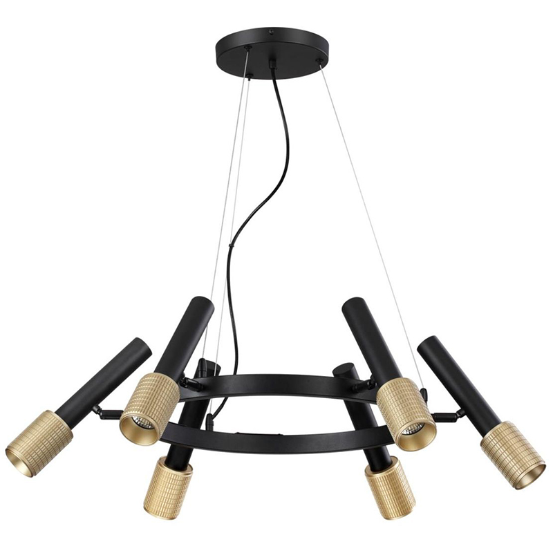 Люстра Eneko Round Chandelier Черный Золотой Люстра Eneko Round Chandelier Черный Золотой в Липецке | Loft Concept