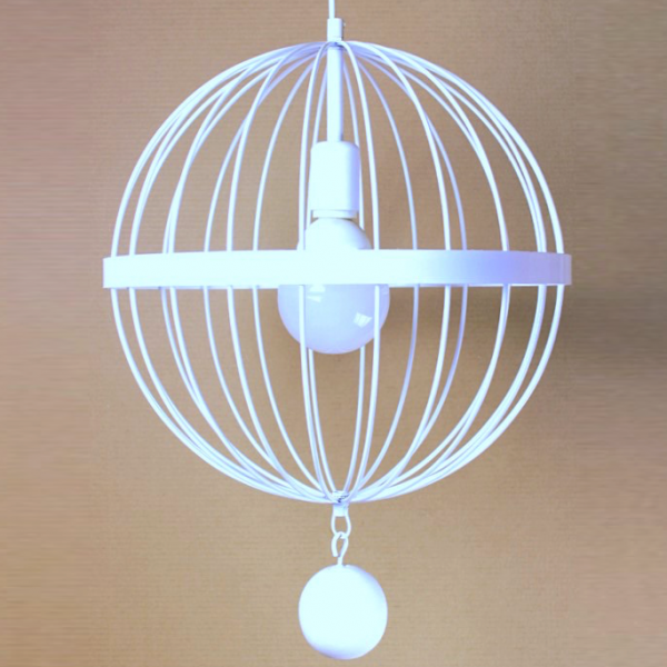Подвесной светильник Wire Cage Pendant Spher White Белый Подвесной светильник Wire Cage Pendant Spher White Белый в Липецке | Loft Concept
