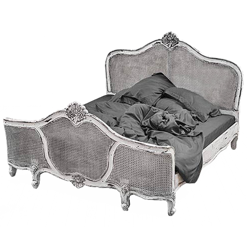 Кровать Wicker Bed White Белый винтажная патина Кровать Wicker Bed White Белый винтажная патина в Липецке | Loft Concept