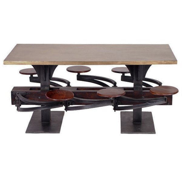 Обеденный стол Perrin Communal Table Loft Дуб темный Графит Обеденный стол Perrin Communal Table Loft Дуб темный Графит в Липецке | Loft Concept