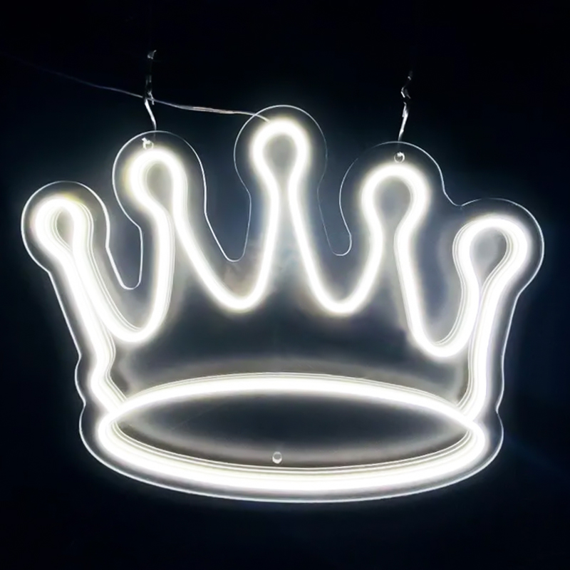 Неоновая настенная лампа Crown Neon Wall Lamp Белый Прозрачный Неоновая настенная лампа Crown Neon Wall Lamp Белый Прозрачный в Липецке | Loft Concept