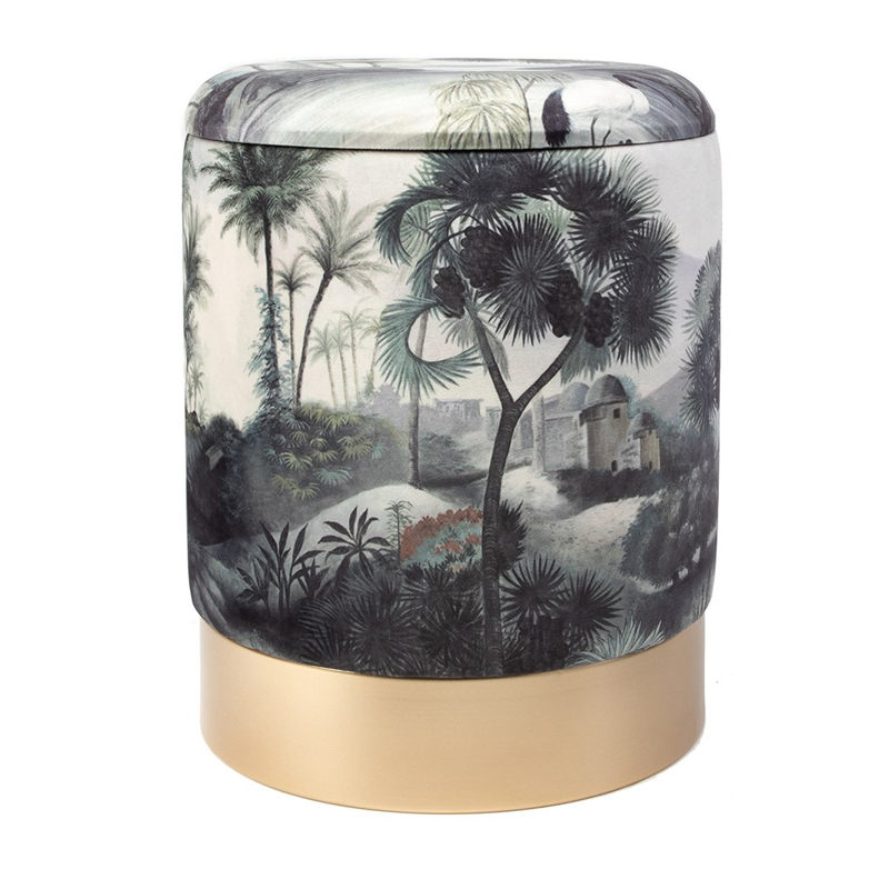 Пуф PUF Jungle Print river&tree Мульти Золотой Пуф PUF Jungle Print river&tree Мульти Золотой в Липецке | Loft Concept