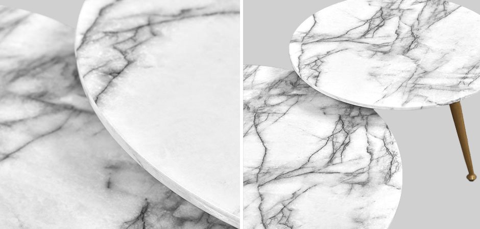 Комплект из двух столов Marble & Brass Комплект из двух столов Marble & Brass - Loft-Concept в Липецке