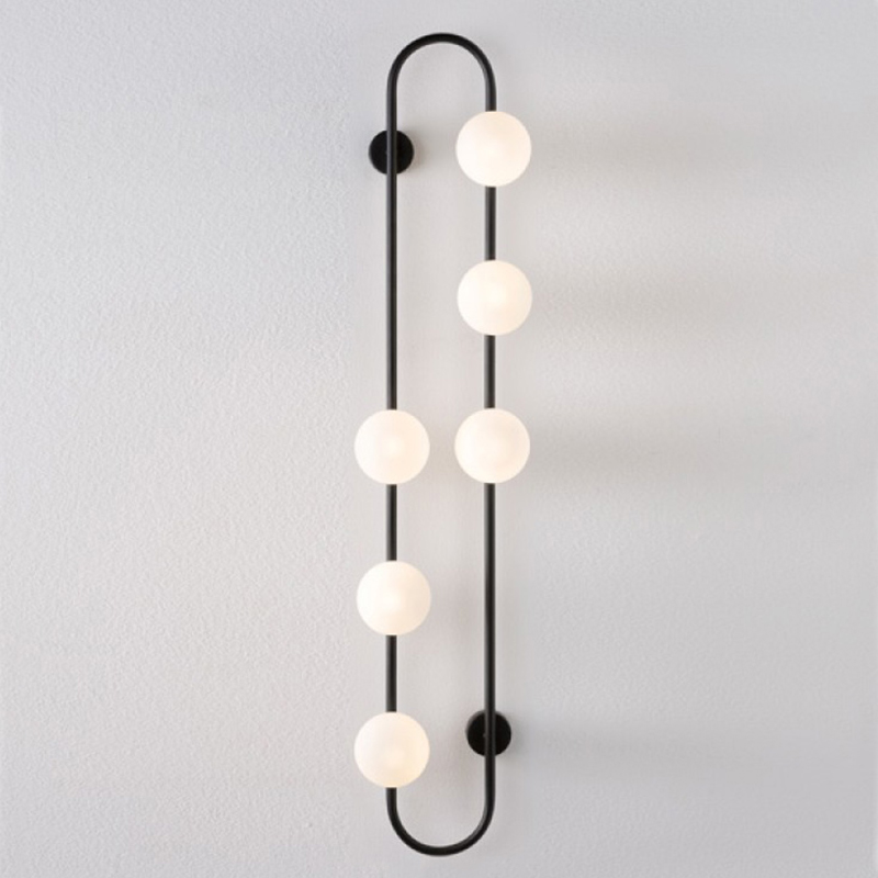 Бра HOOP WALL Lamp Black 6 Черный Белый Бра HOOP WALL Lamp Black 6 Черный Белый в Липецке | Loft Concept