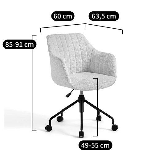Вращающееся кресло с обивкой букле Boucle Office Chair Вращающееся кресло с обивкой букле Boucle Office Chair в Липецке
