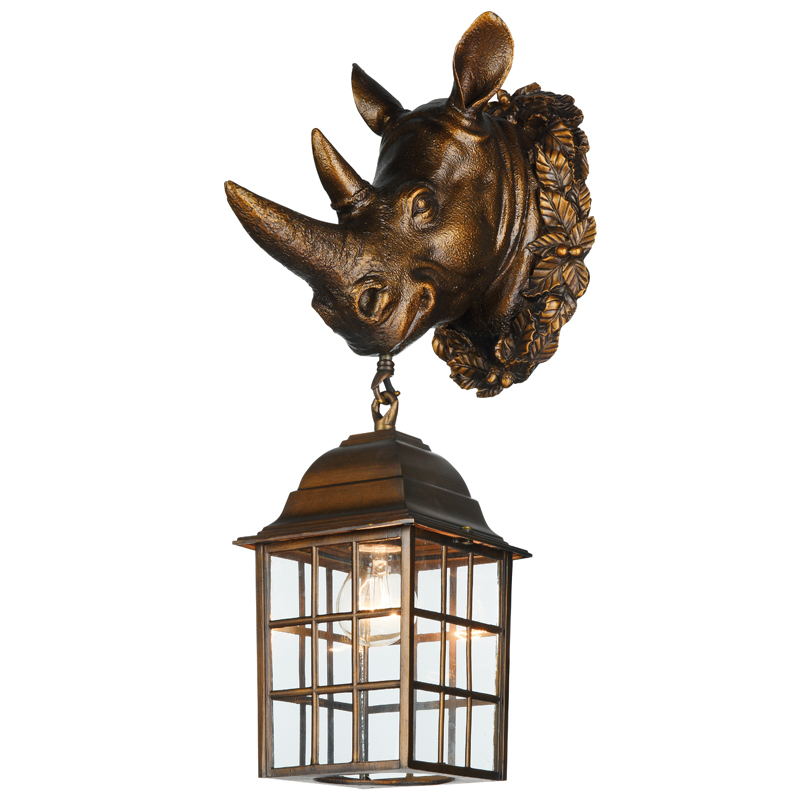 Уличный светильник Rhinoceros Lantern Темная бронза Прозрачное Стекло Уличный светильник Rhinoceros Lantern Темная бронза Прозрачное Стекло в Липецке | Loft Concept