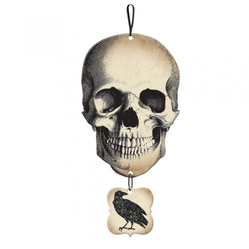 Аксессуар HALLOWEEN Hanging Skull Серый Черный Аксессуар HALLOWEEN Hanging Skull Серый Черный в Липецке | Loft Concept