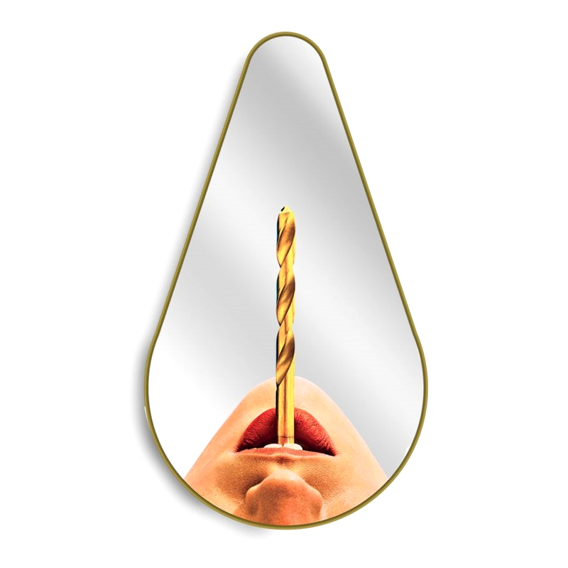 Зеркало Seletti Pear Drill Золотой Зеркало Seletti Pear Drill Золотой в Липецке | Loft Concept