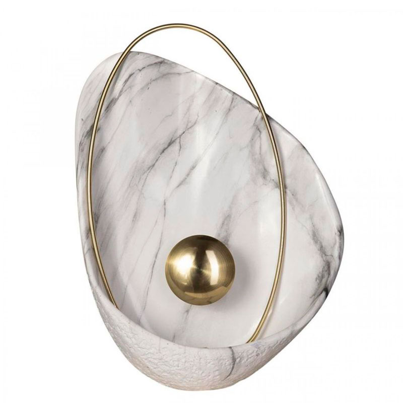 Бра Белая Жемчужина Ginger & Jagger Pearl WALL LAMP Белый Мрамор Bianco Глянцевое золото Бра Белая Жемчужина Ginger & Jagger Pearl WALL LAMP Белый Мрамор Bianco Глянцевое золото в Липецке | Loft Concept