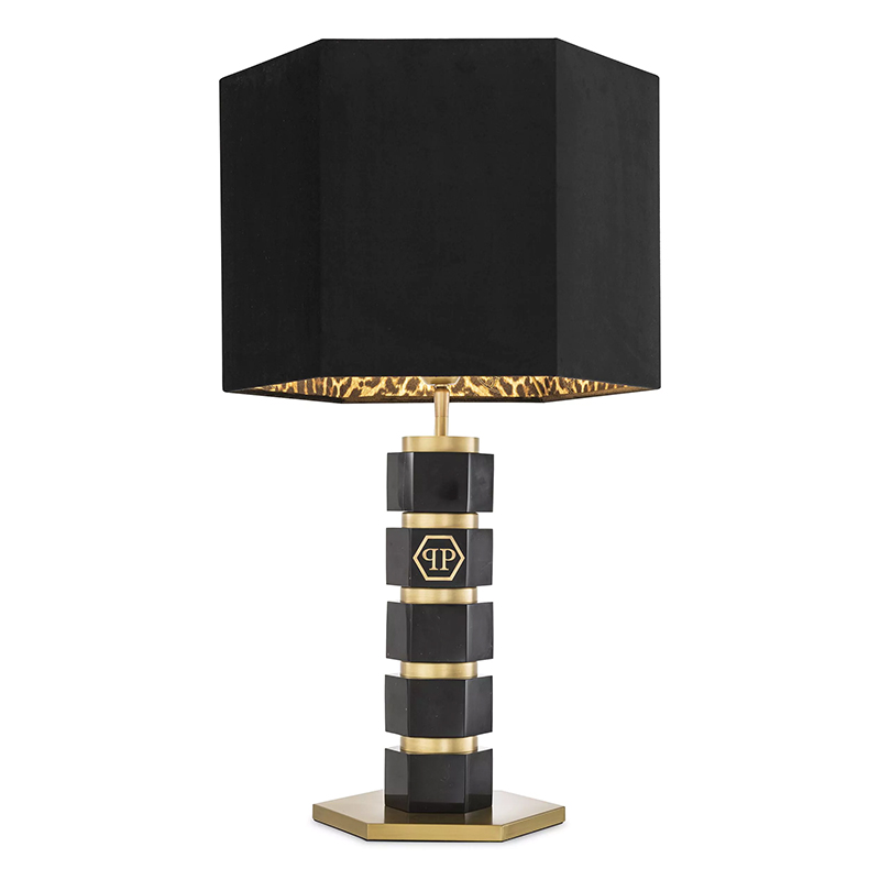 Настольная лампа Philipp Plein Table Lamp Hexagon Черная Черный Золотой Коричневый Настольная лампа Philipp Plein Table Lamp Hexagon Черная Черный Золотой Коричневый в Липецке | Loft Concept