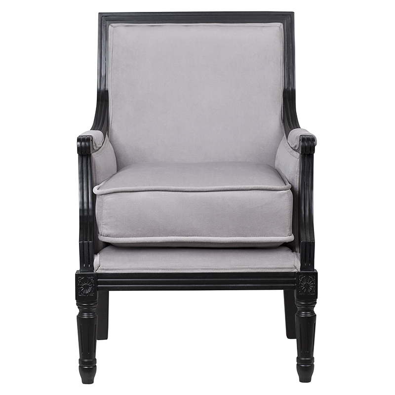 Кресло Harry Armchair black and grey velour Серый Черный Кресло Harry Armchair black and grey velour Серый Черный в Липецке | Loft Concept