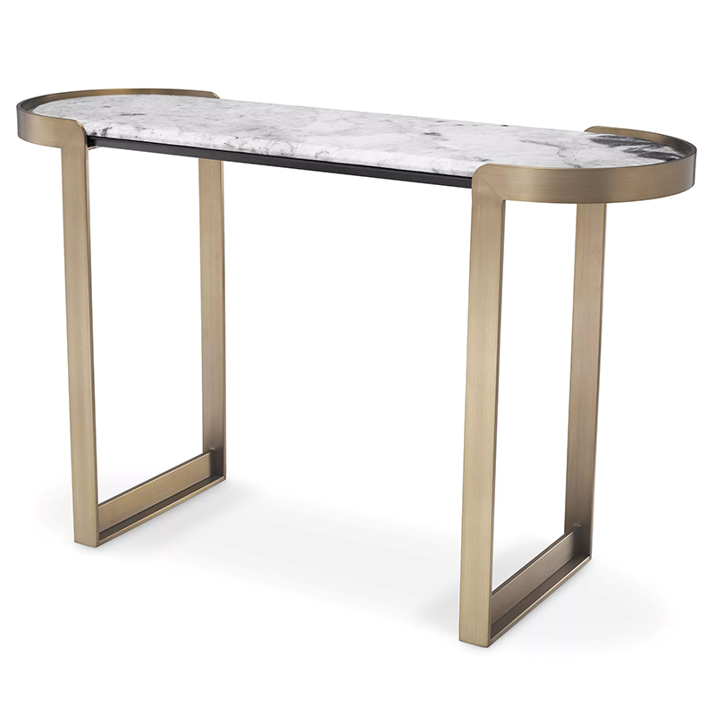 Консоль Eichholtz Console Table Fabio Латунь Белый Мрамор Bianco Консоль Eichholtz Console Table Fabio Латунь Белый Мрамор Bianco в Липецке | Loft Concept