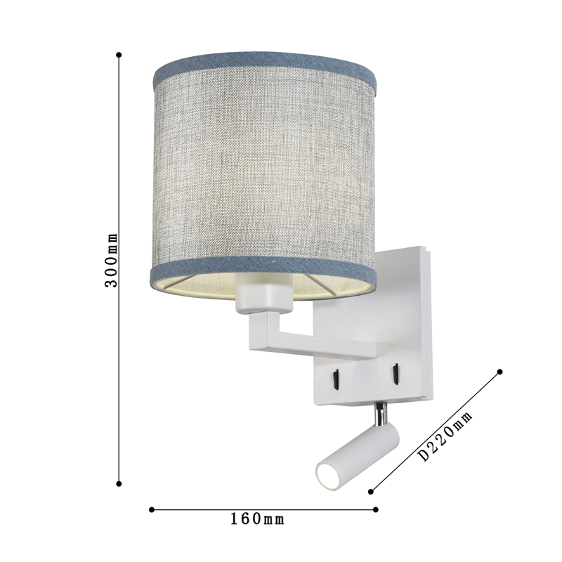 Бра с абажуром и поворотным спотом Trumpet Lamp White Бра с абажуром и поворотным спотом Trumpet Lamp White в Липецке