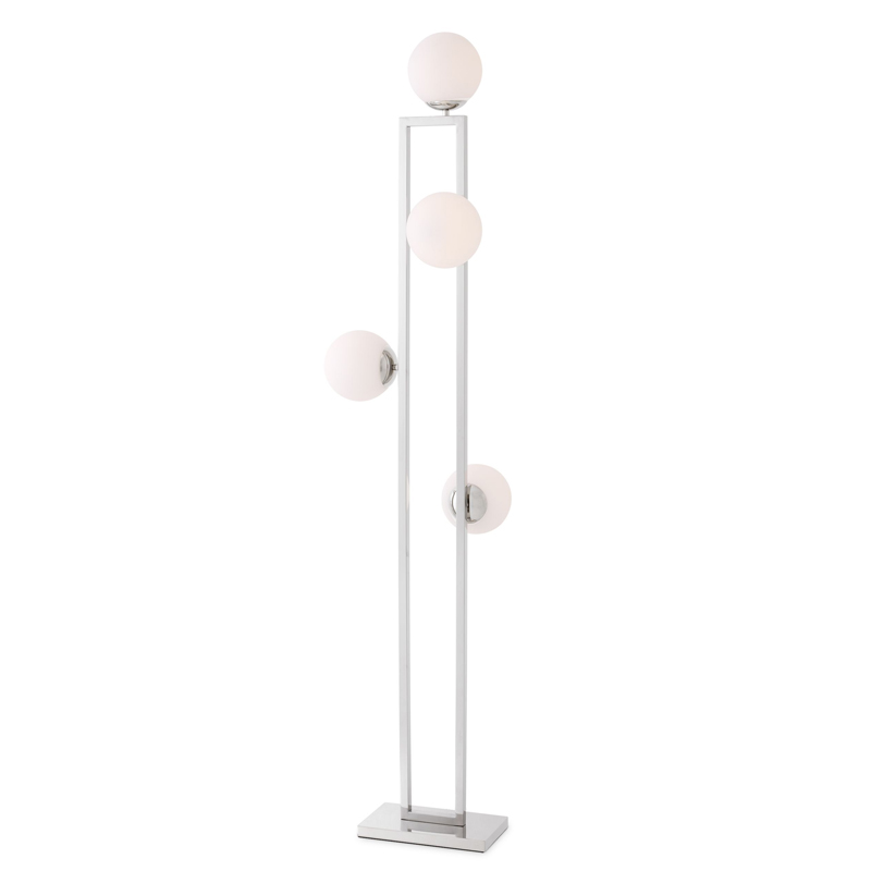 Торшер Eichholtz Floor Lamp Pascal Nickel Никель Белый Торшер Eichholtz Floor Lamp Pascal Nickel Никель Белый в Липецке | Loft Concept