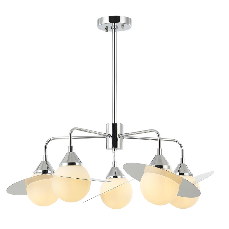 Люстра Phainon Chrome Chandelier 5 Хром Белый Люстра Phainon Chrome Chandelier 5 Хром Белый в Липецке | Loft Concept
