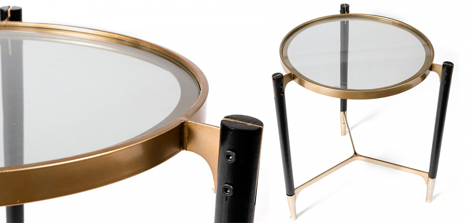 Приставной столик Black & Gold Table round Приставной столик Black & Gold Table round - Loft-Concept в Липецке