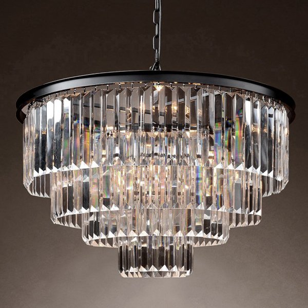 Люстра RH 1920s Odeon Clear Glass Fringe Chandelier -60 Черный Люстра RH 1920s Odeon Clear Glass Fringe Chandelier -60 Черный в Липецке | Loft Concept