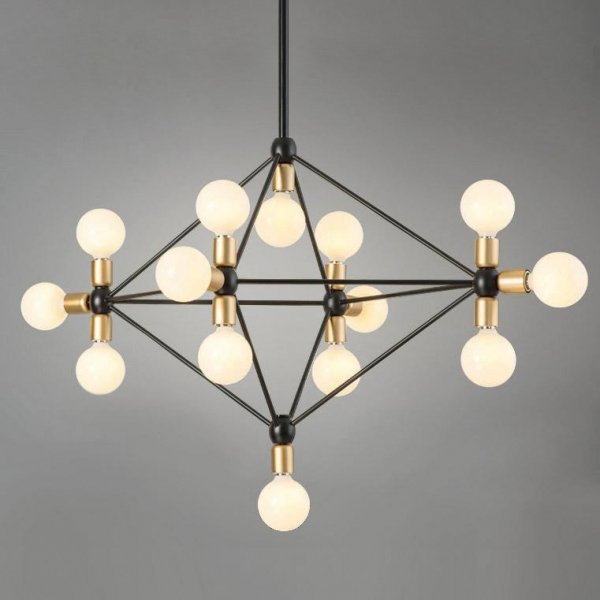 Люстра Modo Chandelier 14 Milk Bulb Золотой Белый Черный Люстра Modo Chandelier 14 Milk Bulb Золотой Белый Черный в Липецке | Loft Concept
