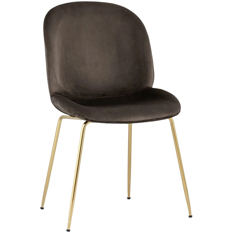 Стул Коричневый Велюр Vendramin Chair Коричневый Золотой Стул Коричневый Велюр Vendramin Chair Коричневый Золотой в Липецке | Loft Concept
