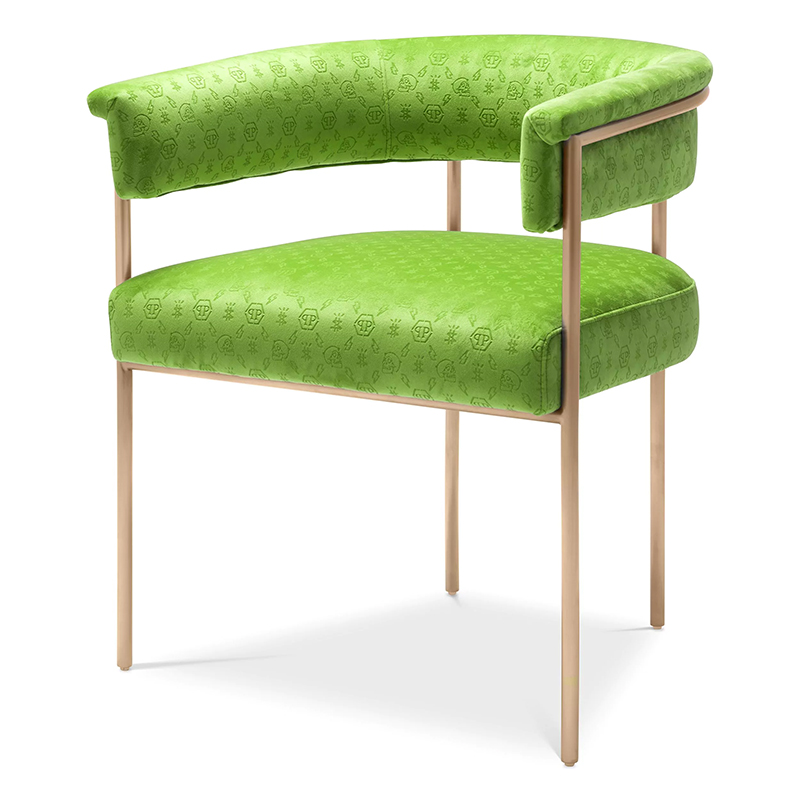 Стул Philipp Plein Dining Chair Monogram Зелёный Зеленый Золотой Стул Philipp Plein Dining Chair Monogram Зелёный Зеленый Золотой в Липецке | Loft Concept