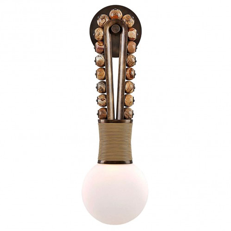 Бра TALISMAN LOOP SCONCE по дизайну студии Apparatus Бежево-серый Серый Винтажная латунь Белый Бра TALISMAN LOOP SCONCE по дизайну студии Apparatus Бежево-серый Серый Винтажная латунь Белый в Липецке | Loft Concept