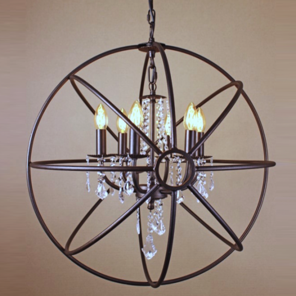 Люстра Orb Iron Farn Sphere Pendant Glass Коричневый Люстра Orb Iron Farn Sphere Pendant Glass Коричневый в Липецке | Loft Concept
