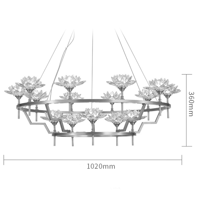 Большая Люстра Хрустальные Цветы Лотоса Lotus flower Clear Glass lamp 15 Большая Люстра Хрустальные Цветы Лотоса Lotus flower Clear Glass lamp 15 в Липецке