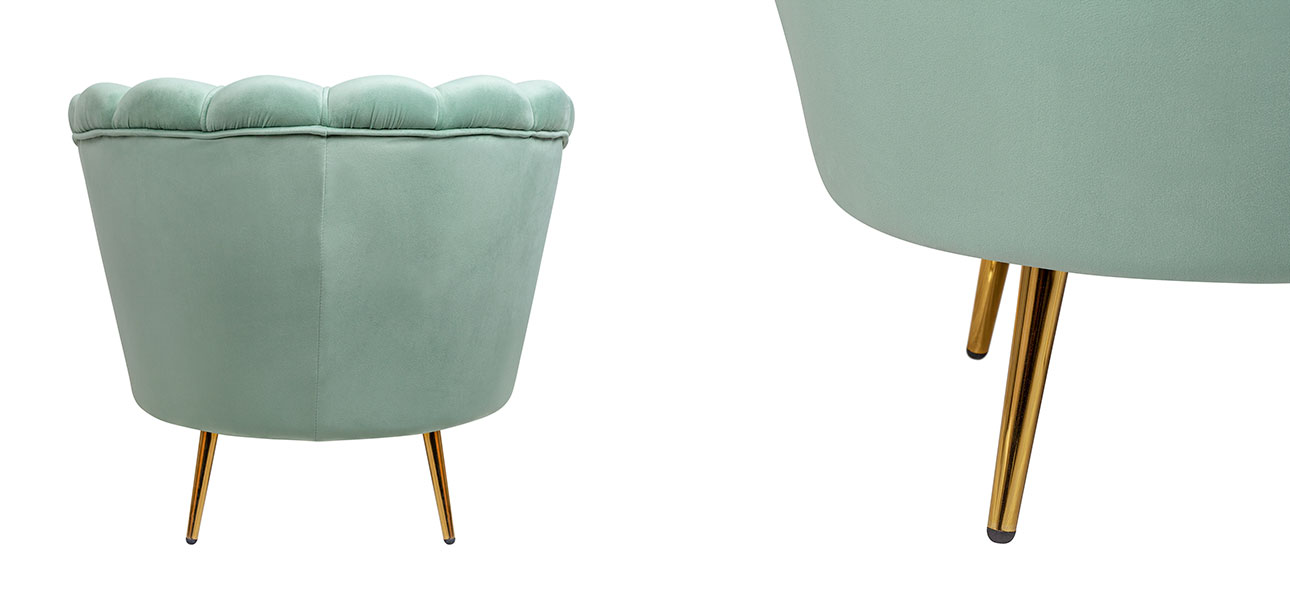 Кресло велюр зеленый Green Flower - фото №1