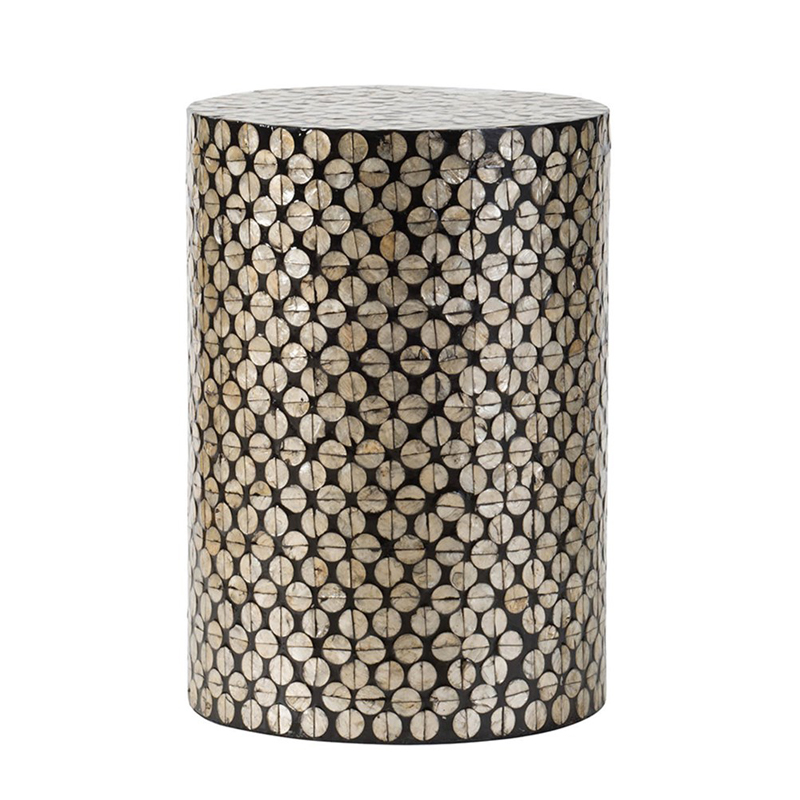 Приставной стол Bone Inlay Oyster Shells Черный Приставной стол Bone Inlay Oyster Shells Черный в Липецке | Loft Concept