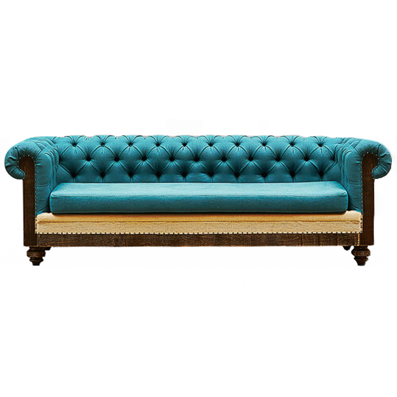 Диван Deconstructed Chesterfield Sofa triple turquoise Linen Коричневый Бирюзовый ivory ( слоновая кость ) Диван Deconstructed Chesterfield Sofa triple turquoise Linen Коричневый Бирюзовый ivory ( слоновая кость ) в Липецке | Loft Concept