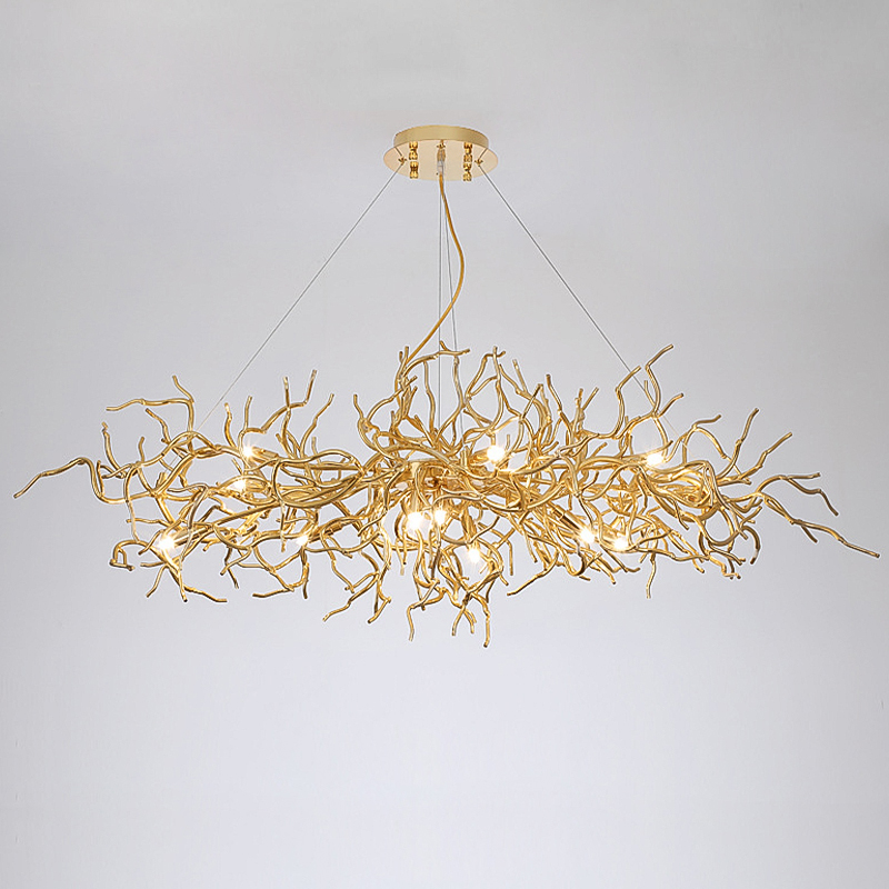 Люстра Felicite Long Gold Branches Chandelier Золотой Люстра Felicite Long Gold Branches Chandelier Золотой в Липецке | Loft Concept