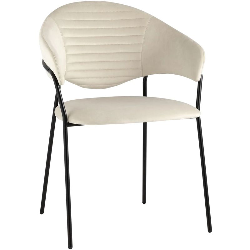 Стул Alexis Chair Молочный Велюр Молочный Черный Стул Alexis Chair Молочный Велюр Молочный Черный в Липецке | Loft Concept