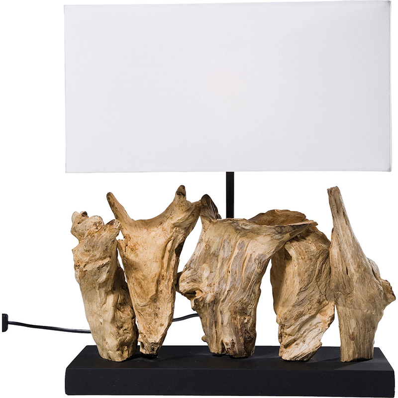 Настольная лампа Wooden Table Lamp Белый Древесина Настольная лампа Wooden Table Lamp Белый Древесина в Липецке | Loft Concept