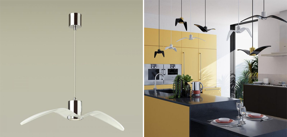 Подвесной светильник Seagull Average Chrome белый Подвесной светильник Seagull Average Chrome белый - Loft-Concept в Липецке