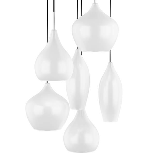 Люстра Candiano Milk 6 Light Белый Хром Люстра Candiano Milk 6 Light Белый Хром в Липецке | Loft Concept