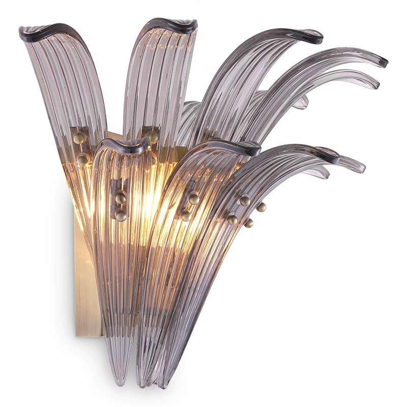 Бра Eichholtz Wall Lamp Italo Стекло Смок Латунь Бра Eichholtz Wall Lamp Italo Стекло Смок Латунь в Липецке | Loft Concept