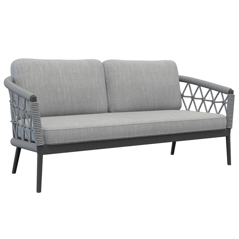 Уличный диван Niels Outdoor Sofa Серый Черный Уличный диван Niels Outdoor Sofa Серый Черный в Липецке | Loft Concept