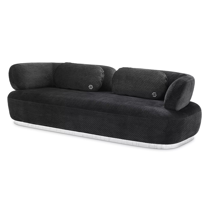 Диван Philipp Plein Sofa Signature Чёрный Черный Золотой Диван Philipp Plein Sofa Signature Чёрный Черный Золотой в Липецке | Loft Concept