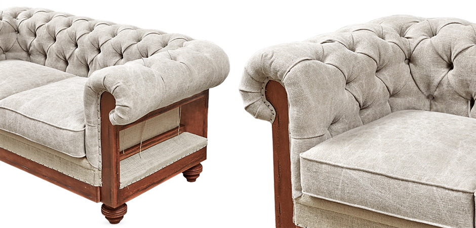 Диван Deconstructed Chesterfield Sofa double Ivory Диван Deconstructed Chesterfield Sofa double Ivory - Loft-Concept в Липецке