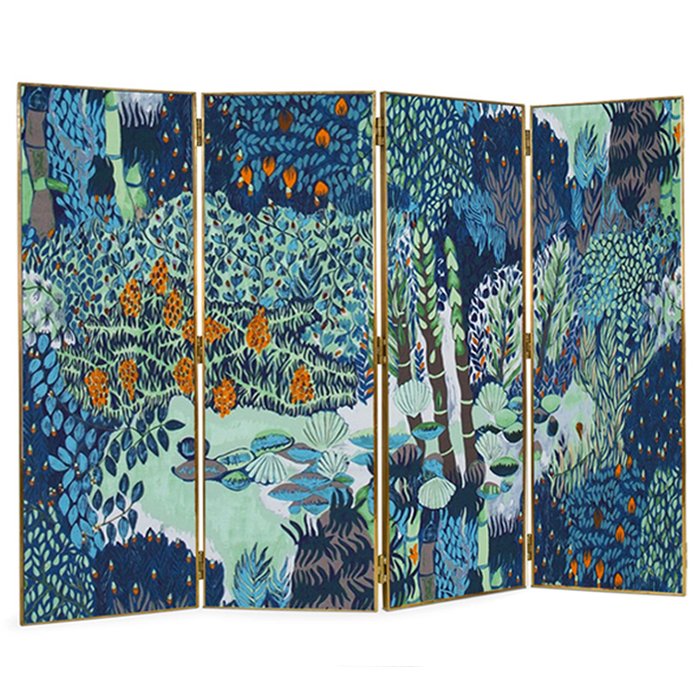 Ширма Jim Thompson MELUSINE Night Garden Синий Зеленый Ширма Jim Thompson MELUSINE Night Garden Синий Зеленый в Липецке | Loft Concept