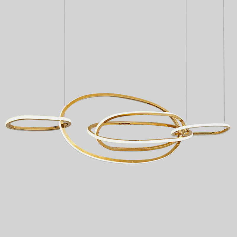 Люстра Horizontal Gold Oval Rings Chandelier Золотой Люстра Horizontal Gold Oval Rings Chandelier Золотой в Липецке | Loft Concept