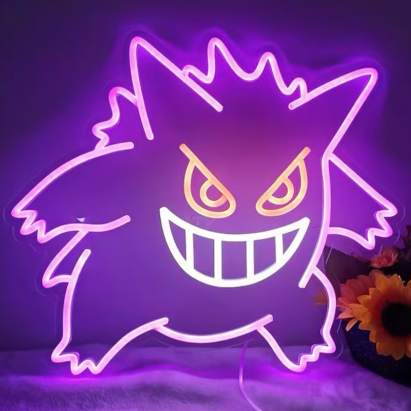 Неоновая настенная лампа Gengar Pokemon Neon Wall Lamp Фиолетовый Желтый Белый Неоновая настенная лампа Gengar Pokemon Neon Wall Lamp Фиолетовый Желтый Белый в Липецке | Loft Concept