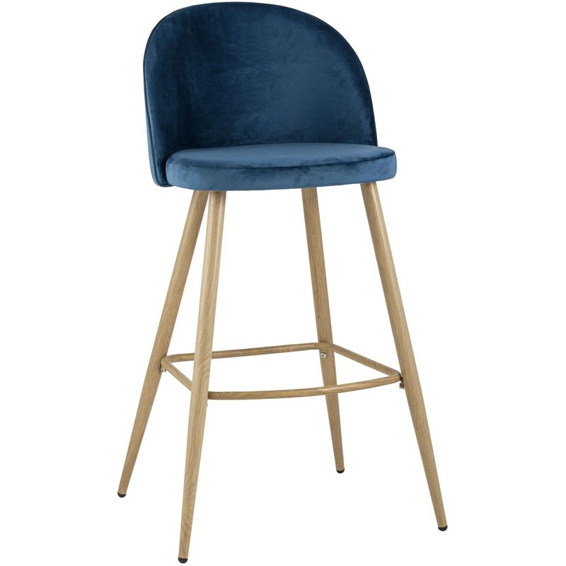 Барный Стул Miruna Chair Синий Велюр Синий Древесина Барный Стул Miruna Chair Синий Велюр Синий Древесина в Липецке | Loft Concept