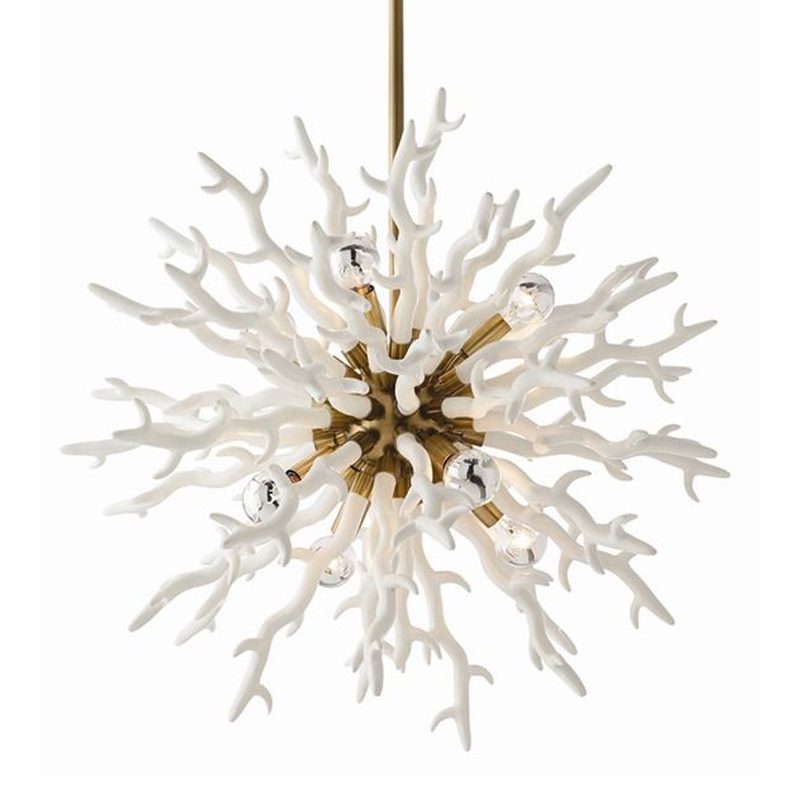 Люстра Arteriors DIALLO SMALL CHANDELIER Белый Золотой Люстра Arteriors DIALLO SMALL CHANDELIER Белый Золотой в Липецке | Loft Concept