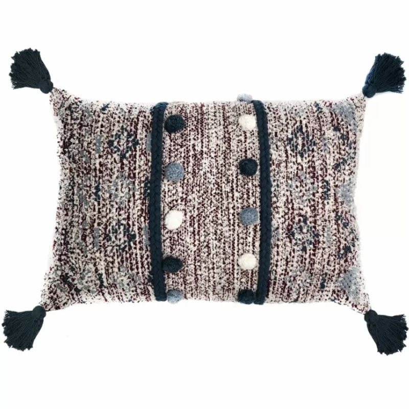 Подушка Lari Blue Ikat с кисточками Мульти Подушка Lari Blue Ikat с кисточками Мульти в Липецке | Loft Concept